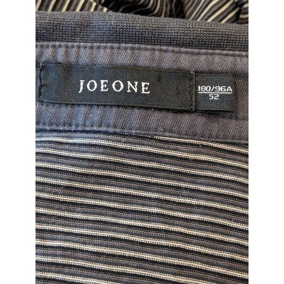 JoeOne Men XL Long Sleeve Polo Shirt Button Wrist Gray Stripe Cotton Lightweight - Picture 3 of 3